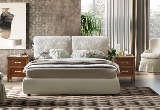Włoskie łóżka z tapicerowanym zagłówkiem