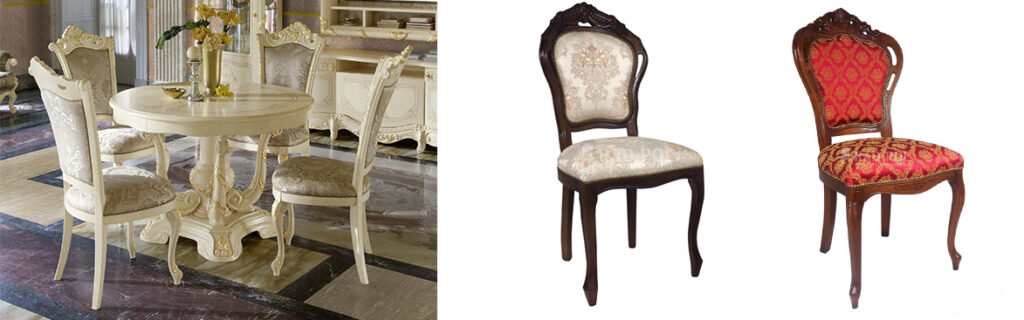 rzeźbione włoskie krzesła