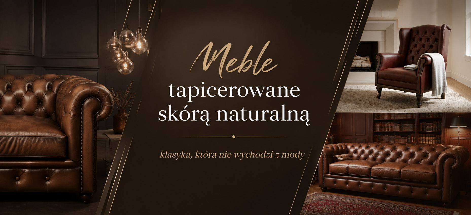 Meble tapicerowane skórą baner